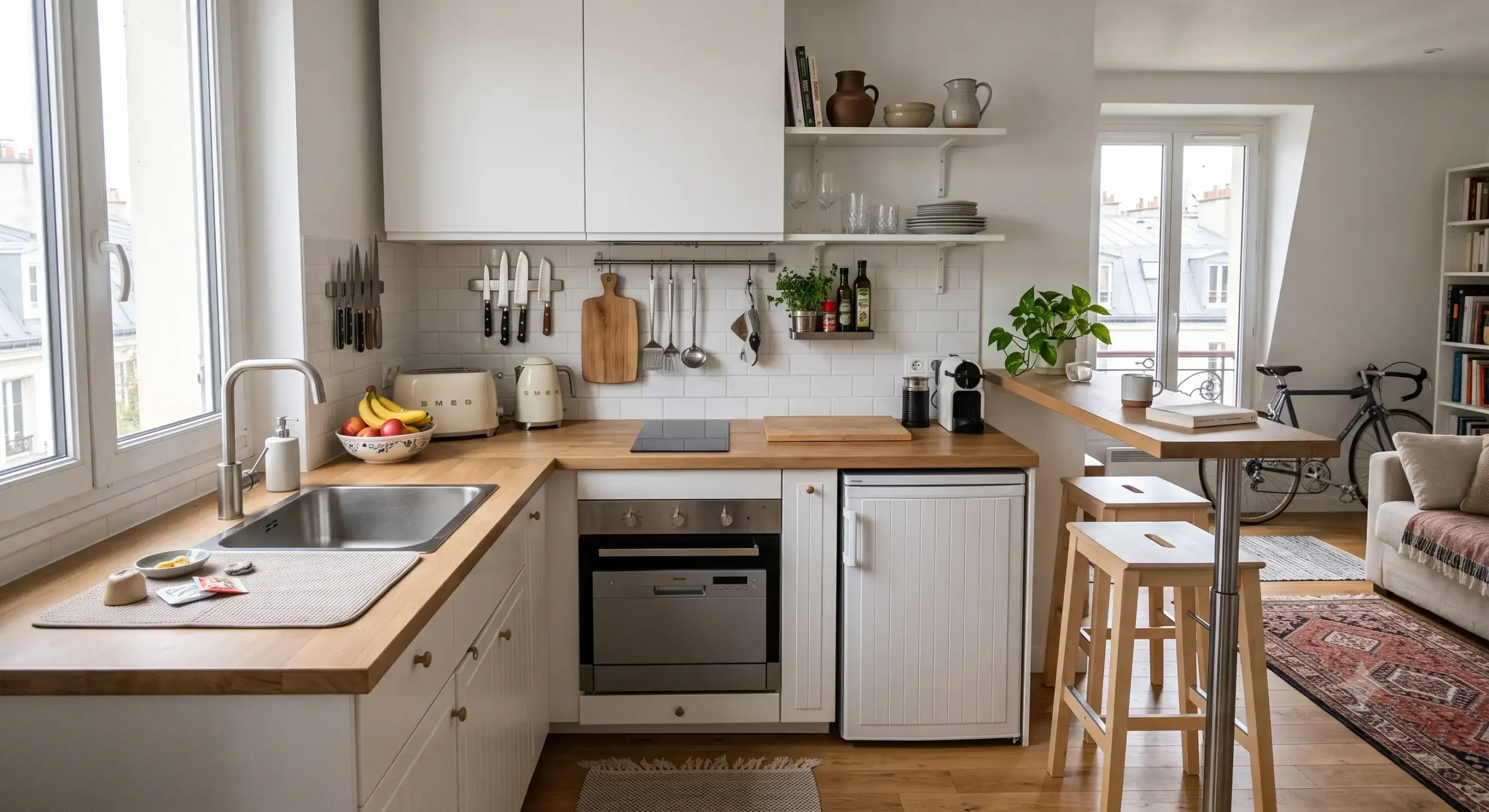 Aménagement complet d'une petite kitchenette pour équiper sa cuisine de studio de manière fonctionnelle équiper sa cuisine studio